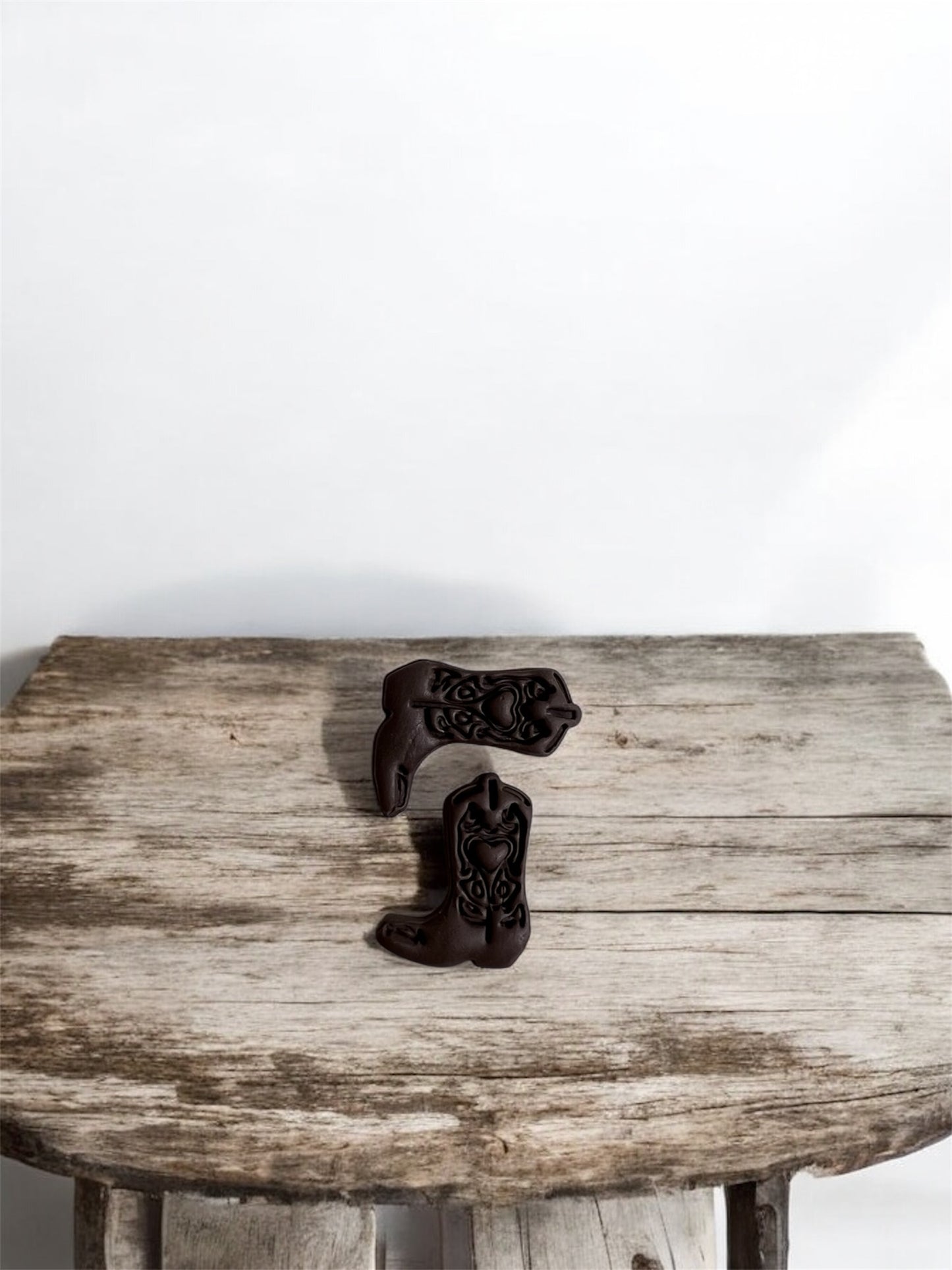 🤠🔥 Flaming Heart Cowboy Boot Clay Cutter – 3D Printed – 30mm – Western Rebel Style 🔥🤠